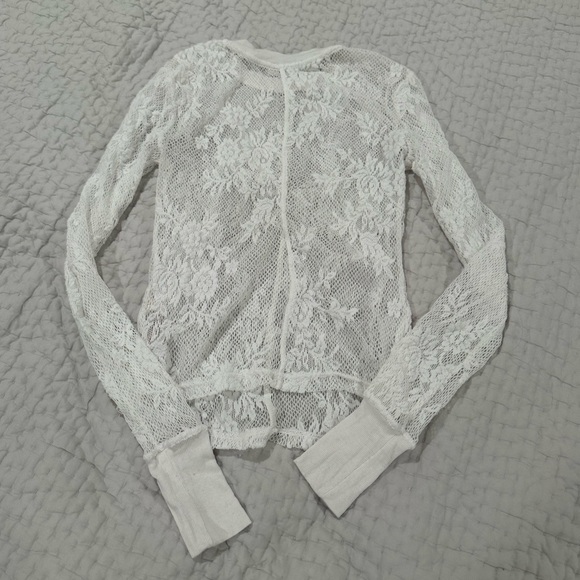 Intimately Free People ruched white lace layering top XS - Picture 3 of 3